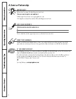 Preview for 2 page of GE WVSR1060 Owner'S Manual