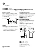 Preview for 2 page of GE ZDP36N4RHSS Speci?cation Manual