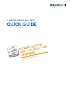 Geberit aquaclean sela Quick Start Manual preview