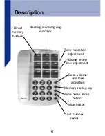 Preview for 4 page of Geemarc PhotoPhone User Manual