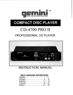 Preview for 1 page of Gemini CD-4700 PRO II Instruction Manual