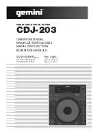 Gemini CDJ-203 Operation Manual preview