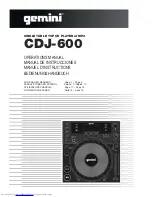 Gemini CDJ-600 Operation Manual preview