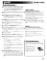 Preview for 12 page of Gemini CDM-3700G Operation Manual