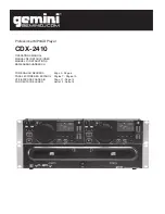 Preview for 1 page of Gemini CDX-2410 Operation Manual