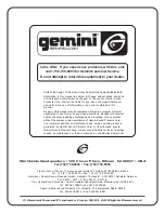 Preview for 12 page of Gemini CX-1000 Operation Manual