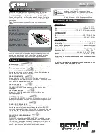 Preview for 9 page of Gemini MM-1000 Mixer Operation Manual