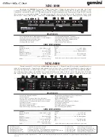 Preview for 2 page of Gemini MM-1000 Mixer Specifications