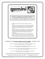 Preview for 20 page of Gemini SA-2400 Operation Manual