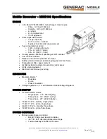 Generac Power Systems Mobile Power MMG100 Specifications preview