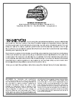 Preview for 2 page of General International 10-950 Setup & Operation Manual