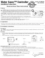 Preview for 1 page of GeneralAire Water Savor Installation Instructions