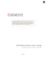 Genesys SIP Feature Server User Manual preview