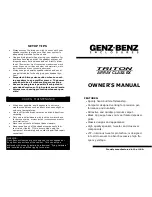 Genz Benz TAC EX-1502 Owner'S Manual preview