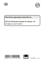 Preview for 1 page of GFA OFF and Re-made module for airlock Electrical Operating Instructions