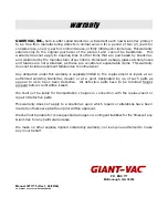 Preview for 28 page of Giant-Vac LBX10151BV Operator'S Manual