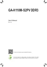 GIGA-BYTE TECHNOLOGY GA-H110M-S2PV DDR3 User Manual preview