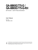 Gigabyte GA-8I865G775-G User Manual preview