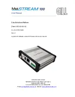 Preview for 1 page of Gill Instruments MetStream 100 User Manual