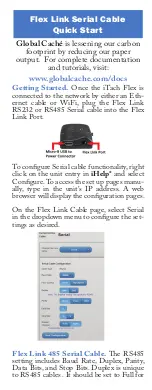 Preview for 1 page of Global Cache Flex Link Serial Cable Quick Start