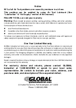 Preview for 4 page of Global Industrial G3415 Operating Instructions, Parts List, Warranty, & Warranty Repair Center