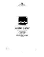 Preview for 1 page of Global Water WL750 Manual