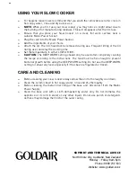 Preview for 5 page of Goldair FSC110 Operating Instructions Manual