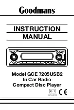 Goodmans GCE 7205USB2 Instruction Manual preview