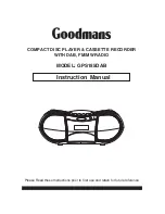 Preview for 1 page of Goodmans GPS185DAB Instruction Manual