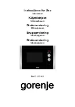 Preview for 1 page of Gorenje BM 2120 AX Instructions For Use Manual