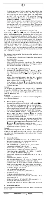 Preview for 4 page of Gossen MetraWatt DUSPOL analog 1000 Operating Manual