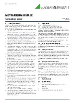 Gossen MetraWatt METRATHERM IR BASE Operating Instructions preview