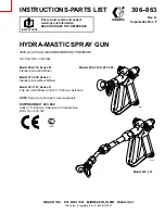 Graco HYDRA-MASTIC 206-718 Instructions-Parts List Manual preview