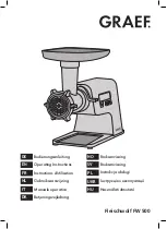 Graef Fleischwolf FW 500 Operating Instructions Manual preview