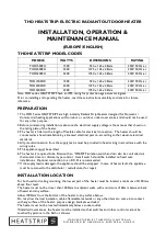 Preview for 1 page of Grandhall THD1500EU Installation, Operation & Maintenance Manual