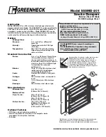 Greenheck Stainless Steel 3V Blade SSSMD-201 Specification Sheet preview