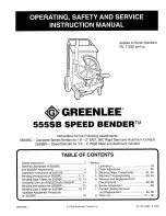 Greenlee 555SB Operator'S Safety And Service Manual preview