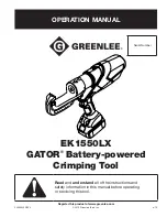 Greenlee GATOR EK1550LX Operation Manual preview