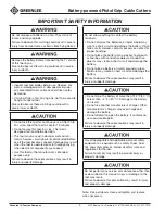 Preview for 4 page of Greenlee GATOR ESC105LX Operation Manual