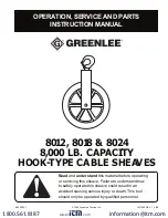 GREENLINE 783310008729 Operation, Service And Parts Instruction Manual preview