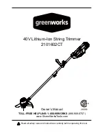 GreenWorks 2101602CT Owner'S Manual preview