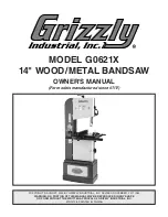 Preview for 1 page of Grizzly G0621X Owner'S Manual