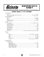 Preview for 6 page of Grizzly G0654 Owner'S Manual