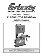 Preview for 1 page of Grizzly G0803 Owner'S Manual