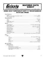 Preview for 9 page of Grizzly G0817 Owner'S Manual