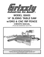 Grizzly G0853 Owner'S Manual preview