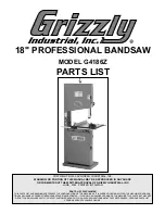 Grizzly G4186Z Parts List preview