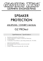 Preview for 2 page of Ground Zero GZ PROtect Owner'S Manual