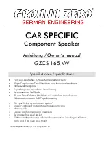 Ground Zero GZCS 165 VW Owner'S Manual preview