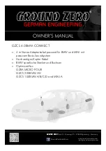 Preview for 2 page of Ground Zero GZCS 4.0BMW-CONNECT Owner'S Manual